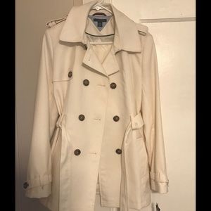 Tommy Hilfiger trench coat, off-white, size Large