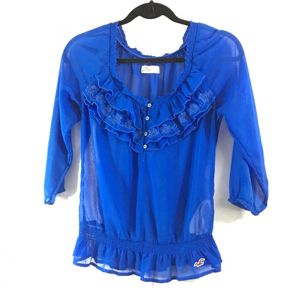 Hollister Tops - Hollister blue sheer top