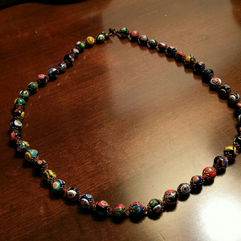 Funky vintage multicored necklace