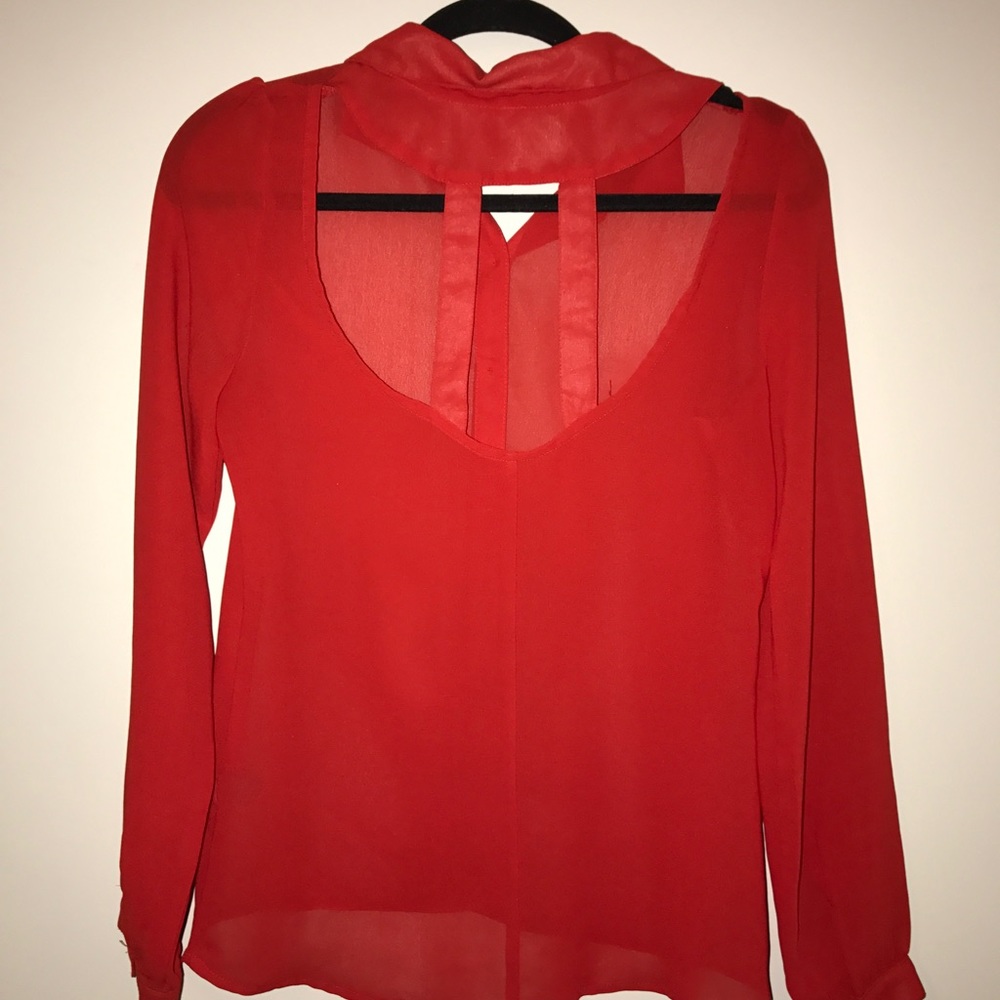 Red Transparent Blouse