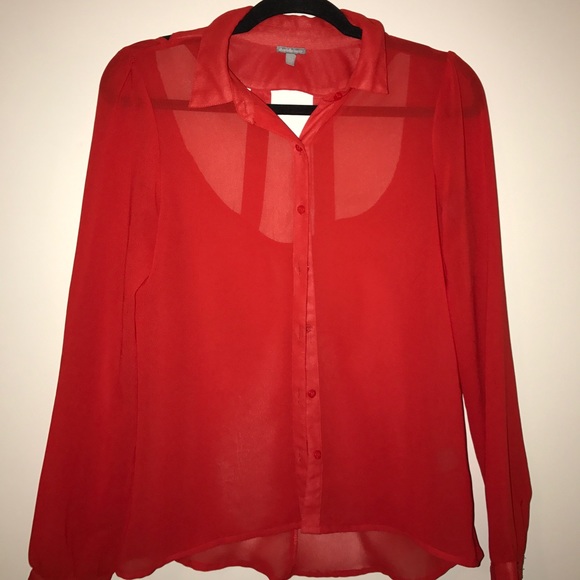 Red Transparent Blouse - Picture 2 of 2
