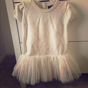 Baby gap white knitted dress with tulle skirt.