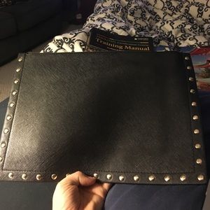 White House Black Market large studded clutch