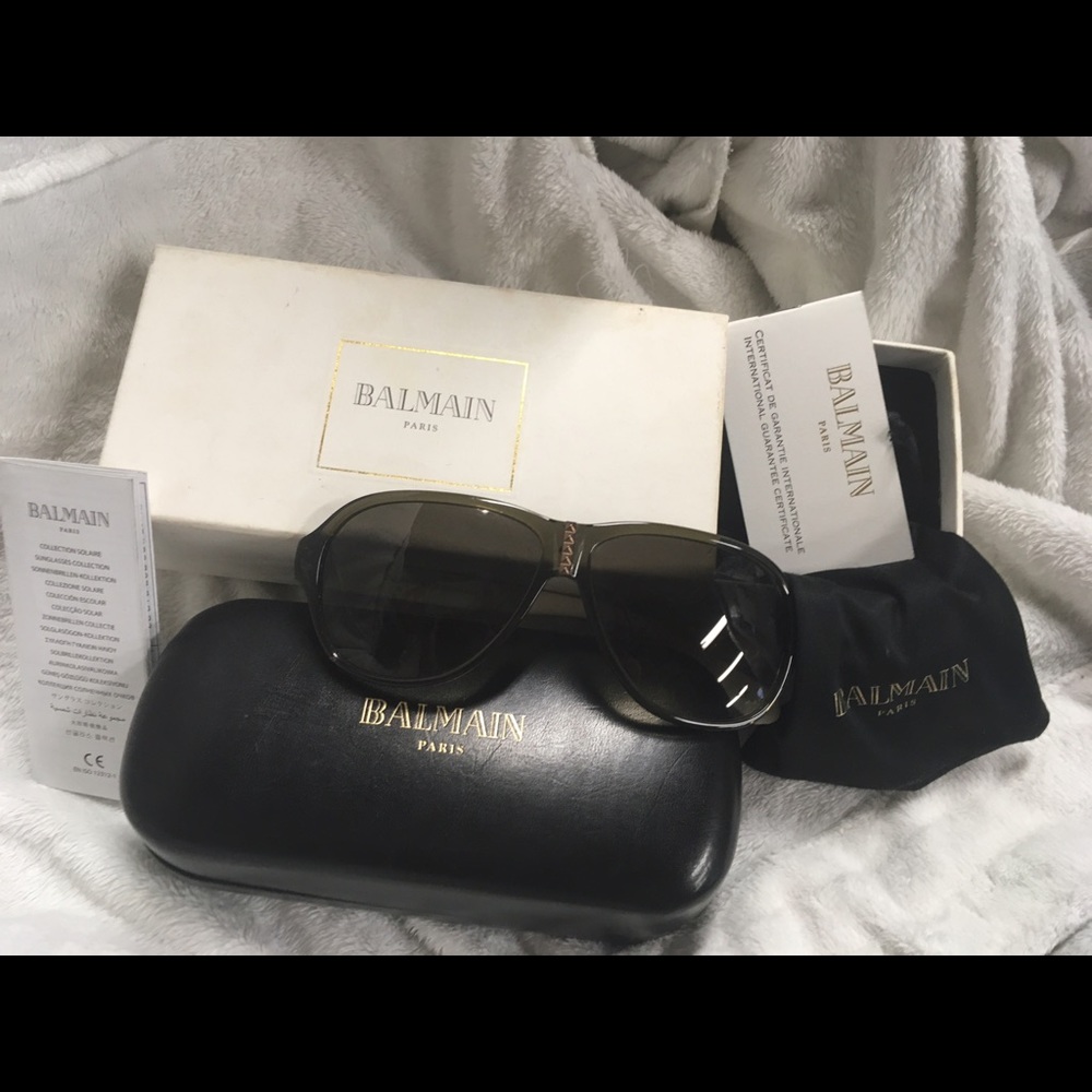 Balmain Sunglasses cream and army green