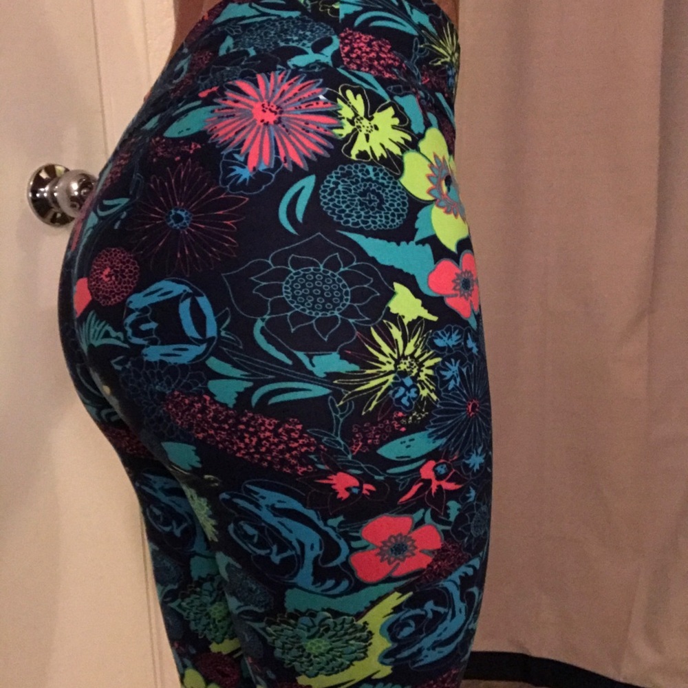 Floral Print Gym Leggings -Capri-