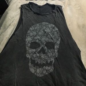 Brandy melville skull muscle tee