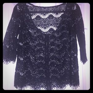 Zara black lace shirt