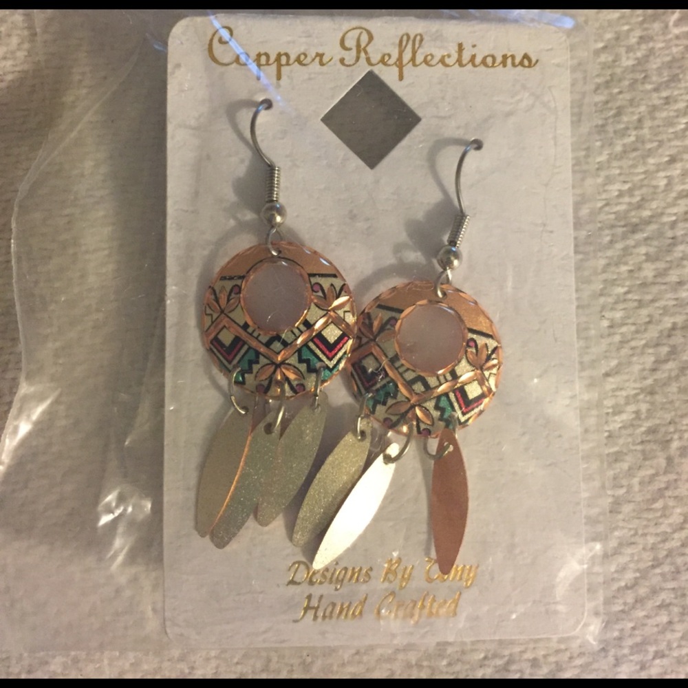 Hand crafted copper earrings