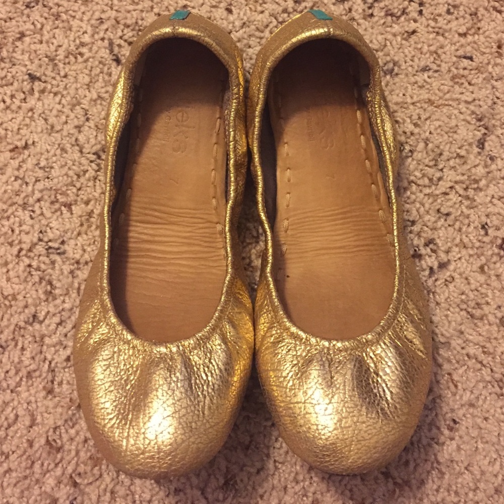 Tieks size 7 golden glitz