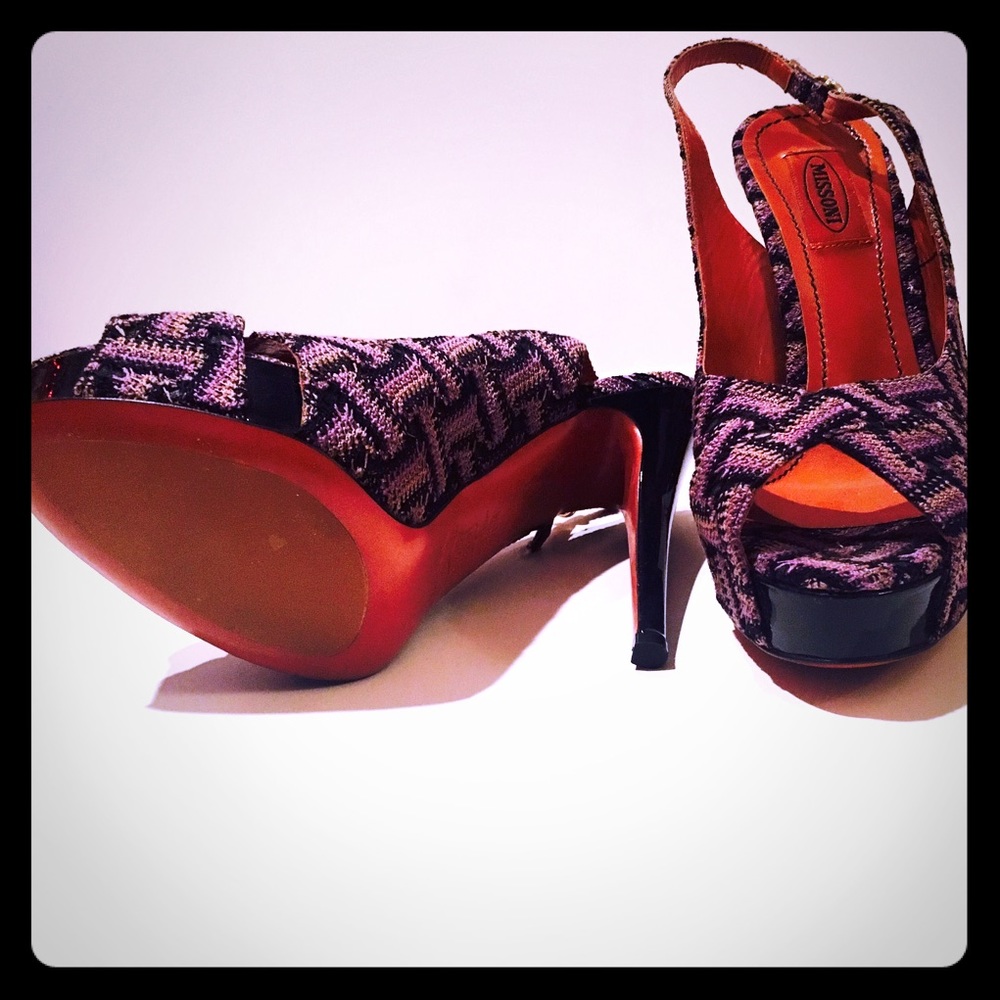 Missoni Zigzag Slingback Peep-Toe Pumps - Picture 3 of 3