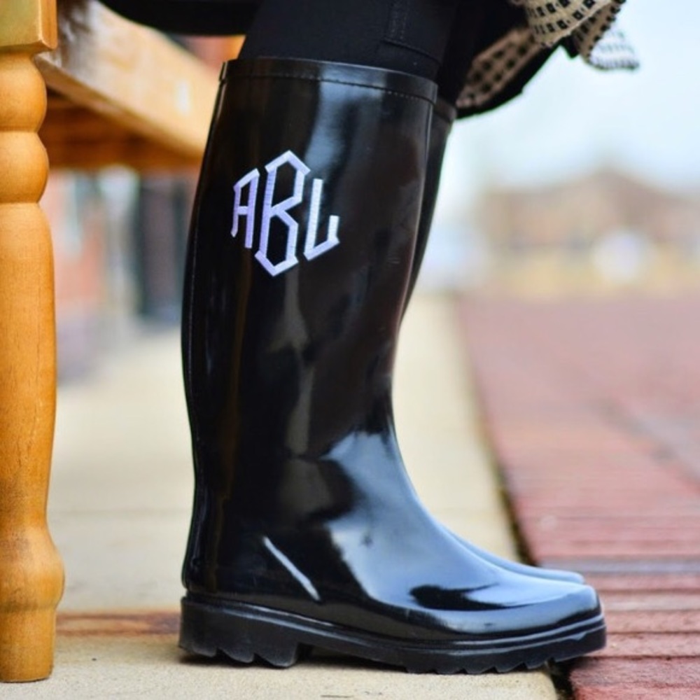 Women's Custom Monogrammed Rubber Rain Boots