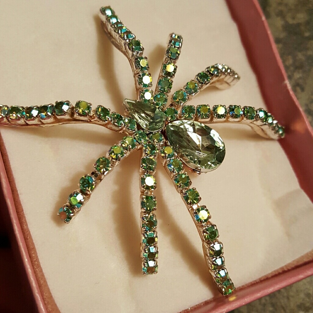 Swarovski crystal brooch spider