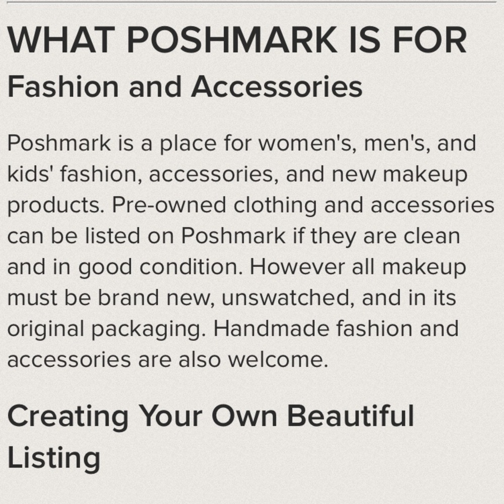 Poshmark rules...
