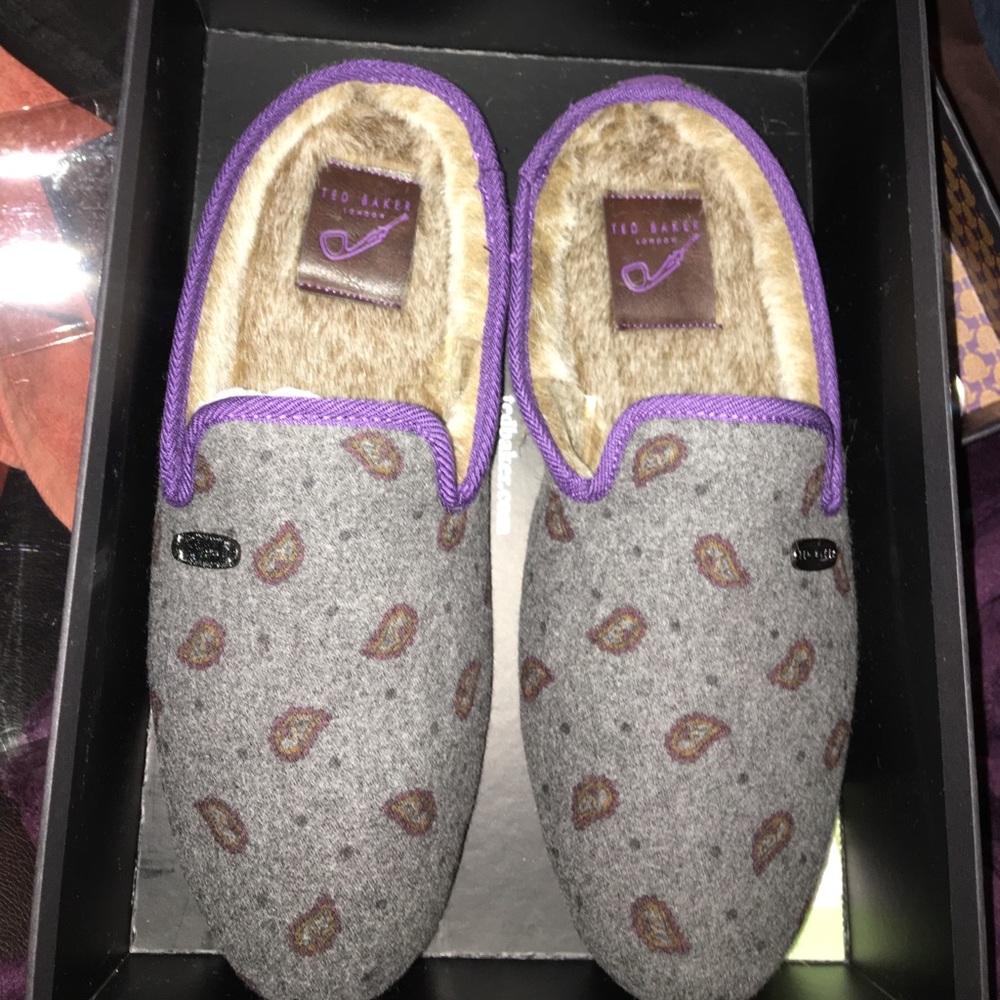 Ted Baker - Men's Vickta Mule Faux Fur Slippers 10