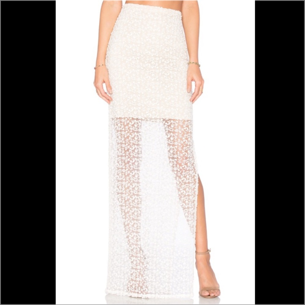 Alice and Olivia Misha Embroidered Maxi Skirt