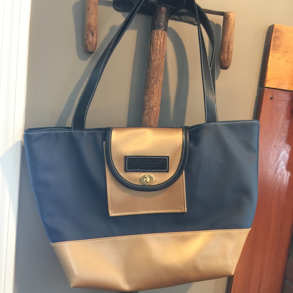 Union Bag Co. Wayfarer Tote in navy blue and gold