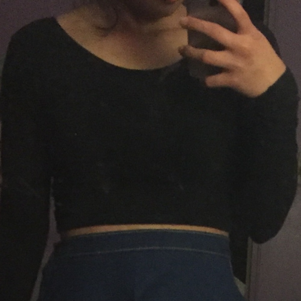 American Apparel Black Crop Top