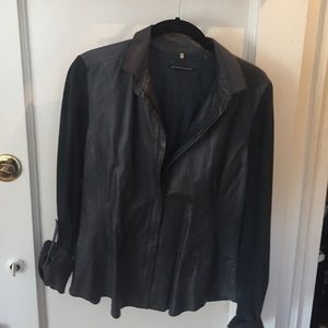 Elie Tahari suede & leather blazer!