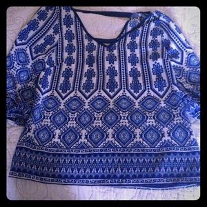 Francesca's Blue and White Shirt