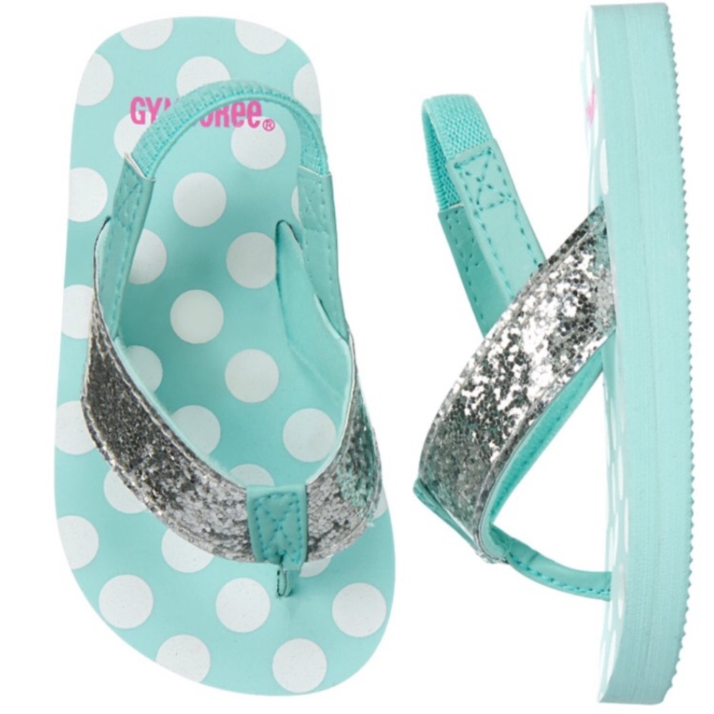 NWT Gymboree Glitter Dot Flip Flops - Picture 1 of 1