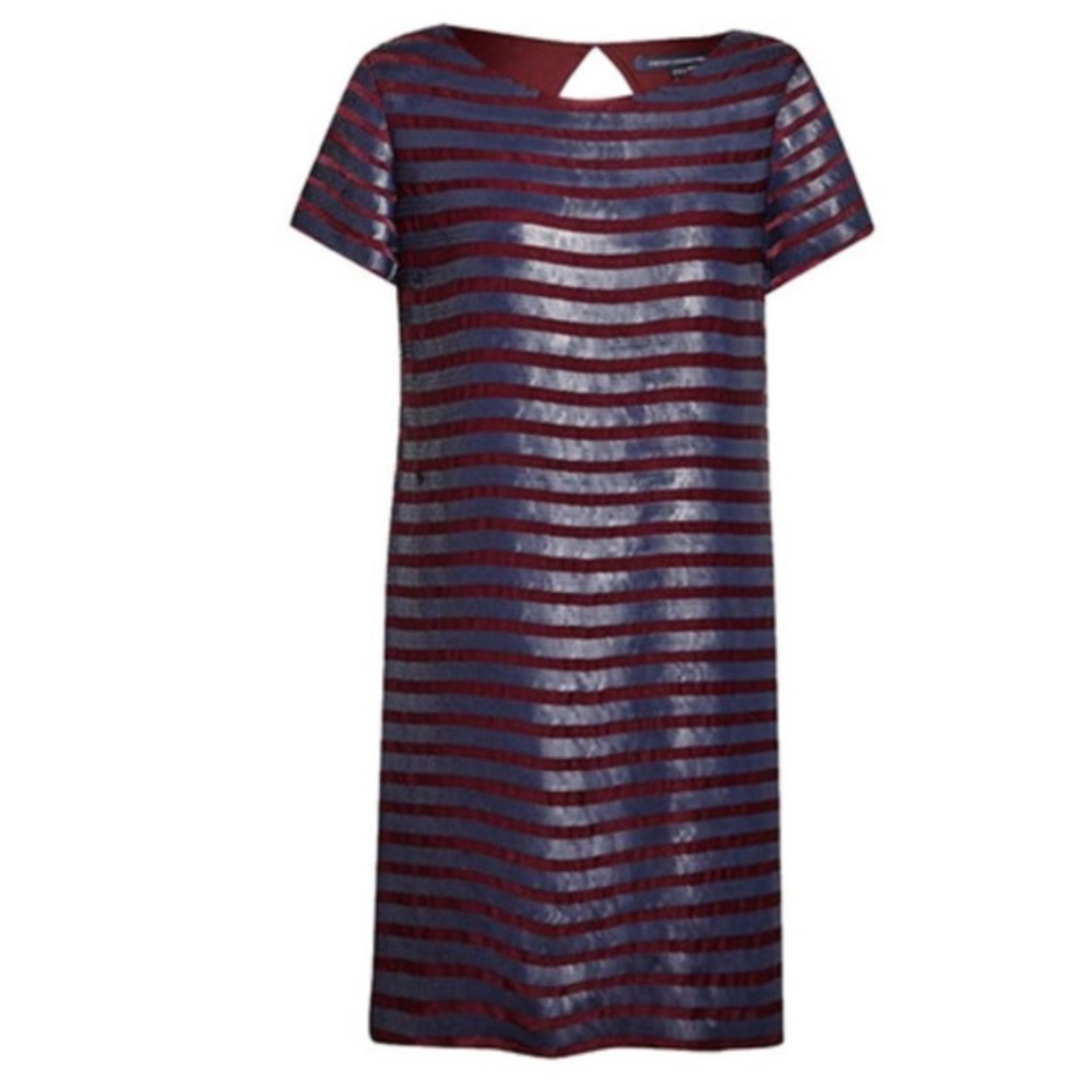 French Connection Sequin Stripe Shift Dress