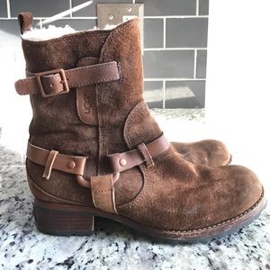 Shearling lined moto style UGG boots