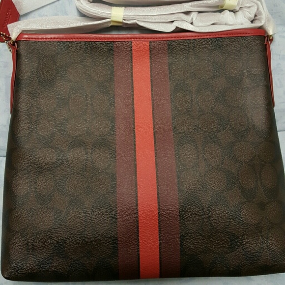 NWT Coach Varsity stripe file bag crossbody - Picture 2 of 8
