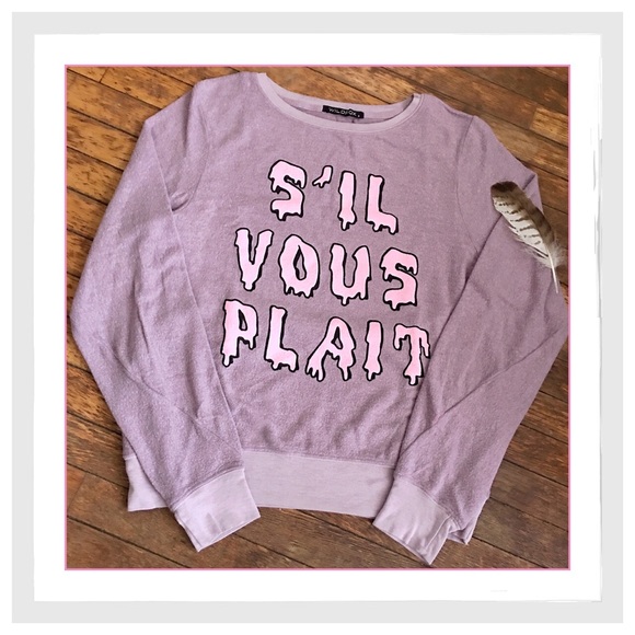 Wildfox Tops - WildFox 'S'iL Vous Plait' Baggy Beach Jumper