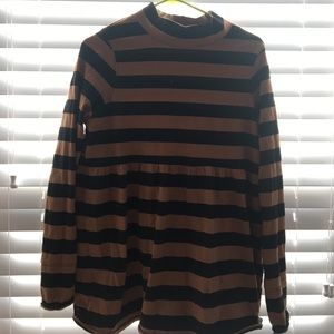 Free people brown and black striped Tunic
