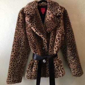 Beautiful faux leopard fur jacket.