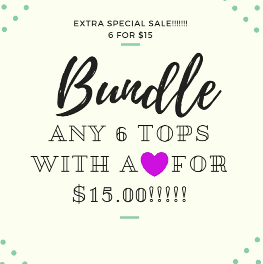6 Tops for 15.00