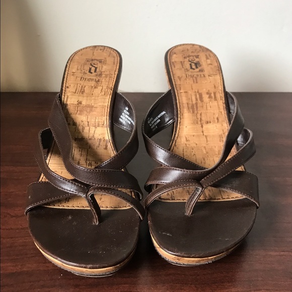 Decree Brown Wedges - Picture 2 of 3