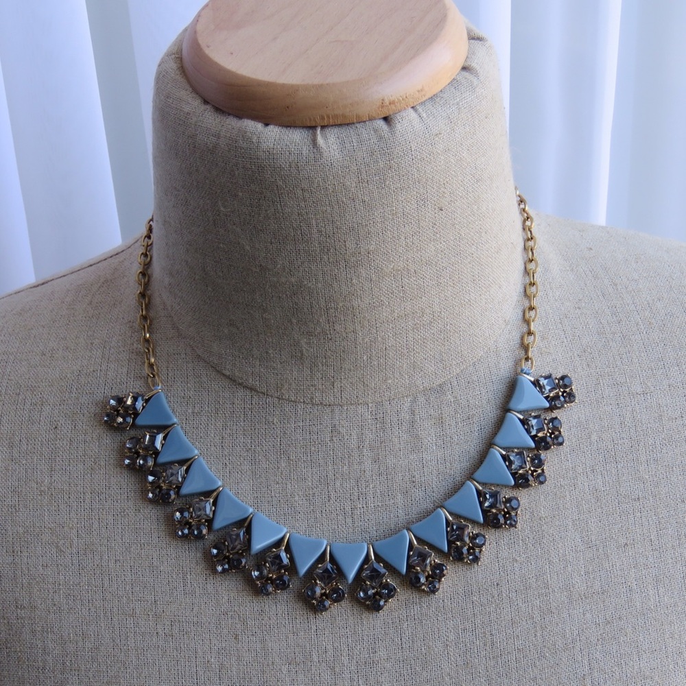 J. Crew Light Blue Crystal Necklace