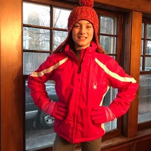 Like New Girls Sz 10 Spyder Jacket & Gloves