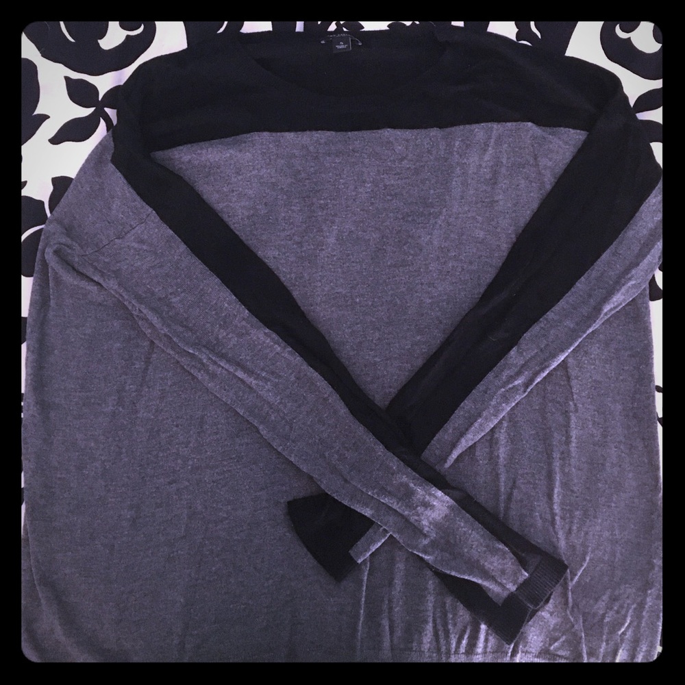 Ann Taylor draped grey/black sweater