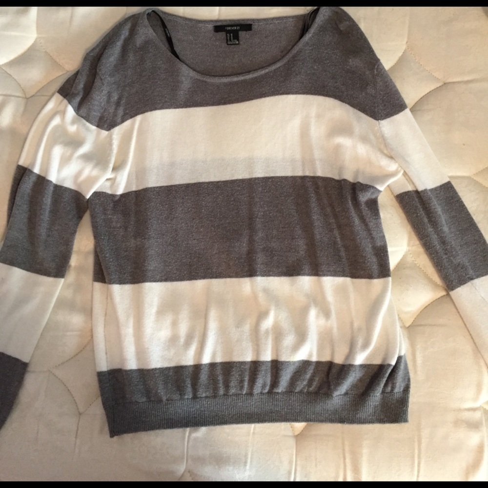 Grey and white sweater