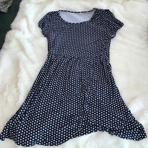 Vintage-style Navy Polka Dot Dress