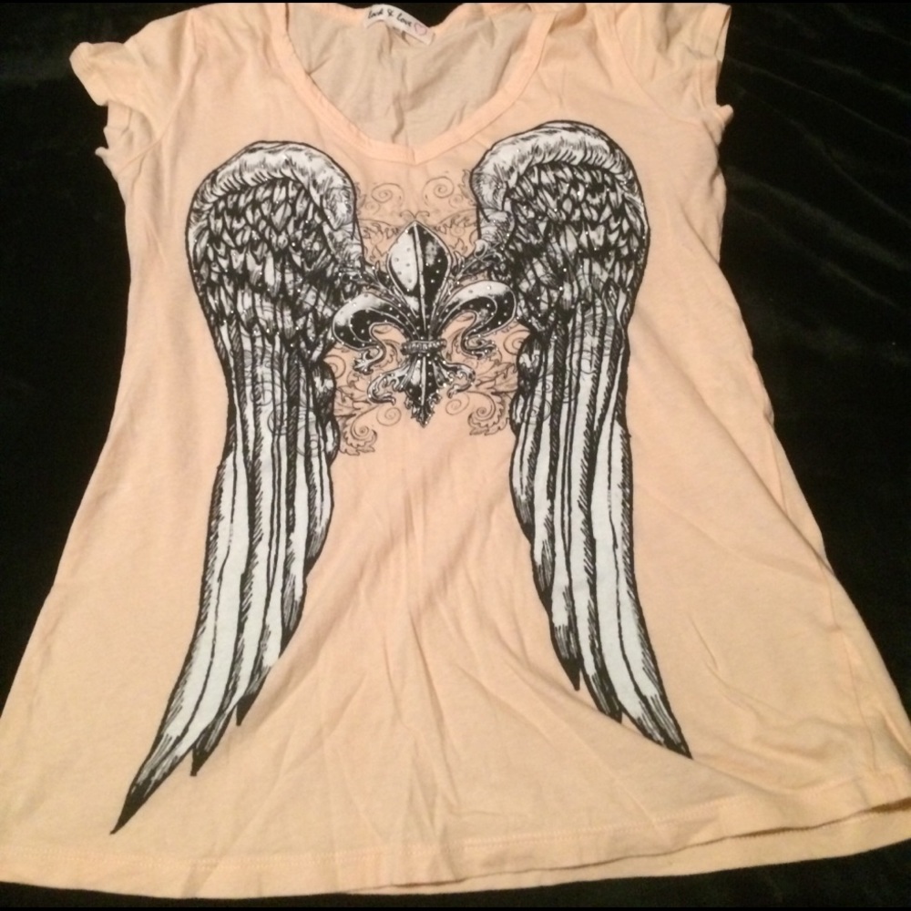 Short sleeve winged studded top