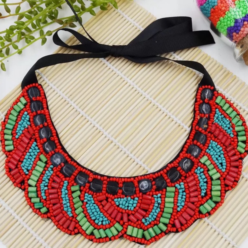 2 Piece Turquoise & Red Necklace & Earrings Set - Picture 3 of 5