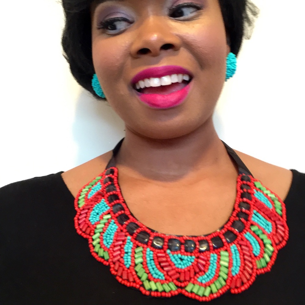 2 Piece Turquoise & Red Necklace & Earrings Set - Picture 5 of 5