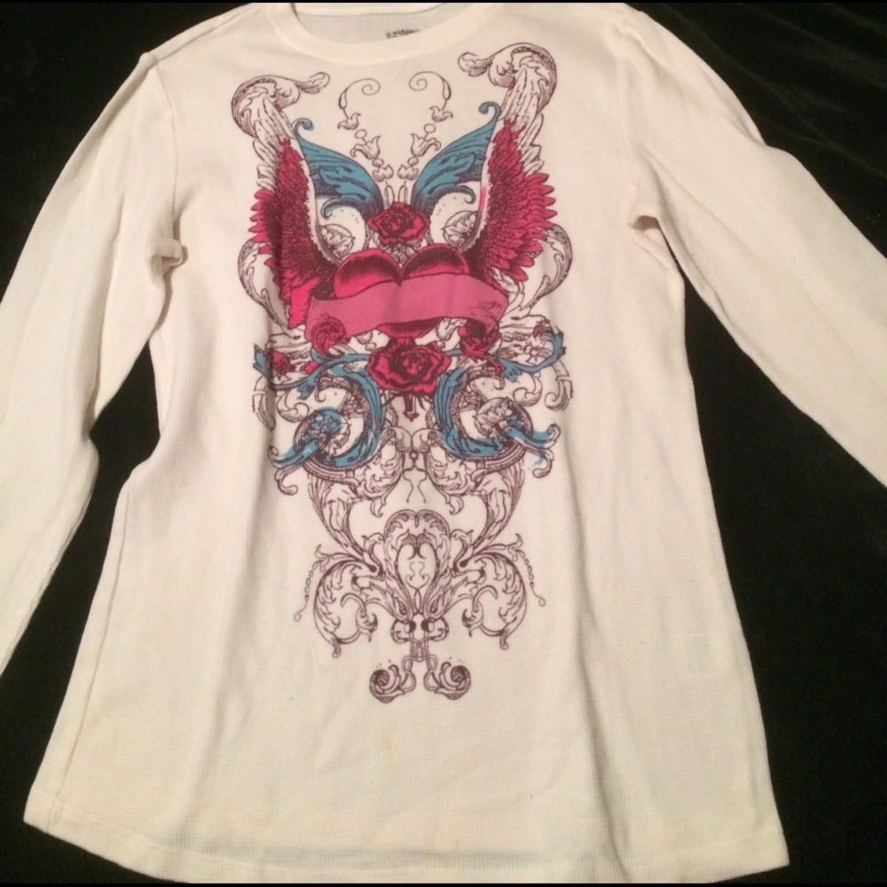 Long sleeve offwhite thermal top