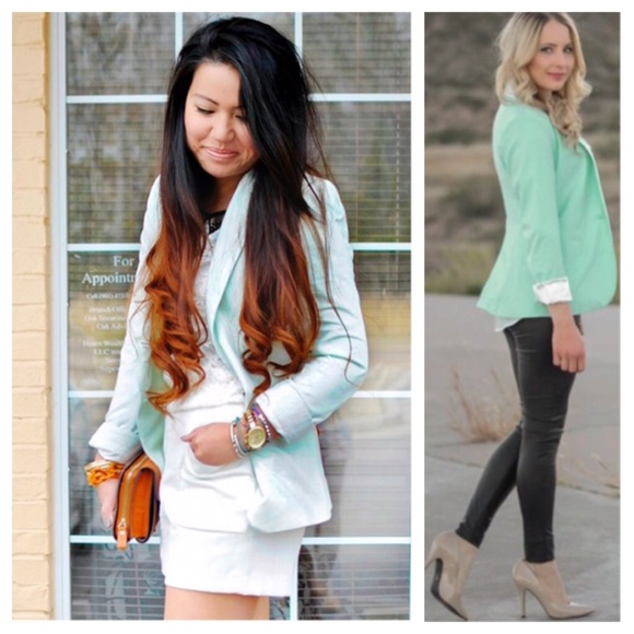 SOLD 💛 j. crew // linen schoolboy blazer in mint - Picture 2 of 6