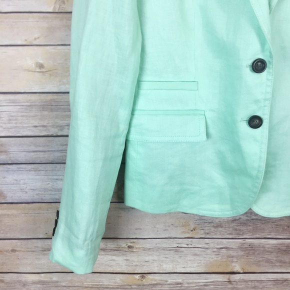 SOLD 💛 j. crew // linen schoolboy blazer in mint - Picture 4 of 6