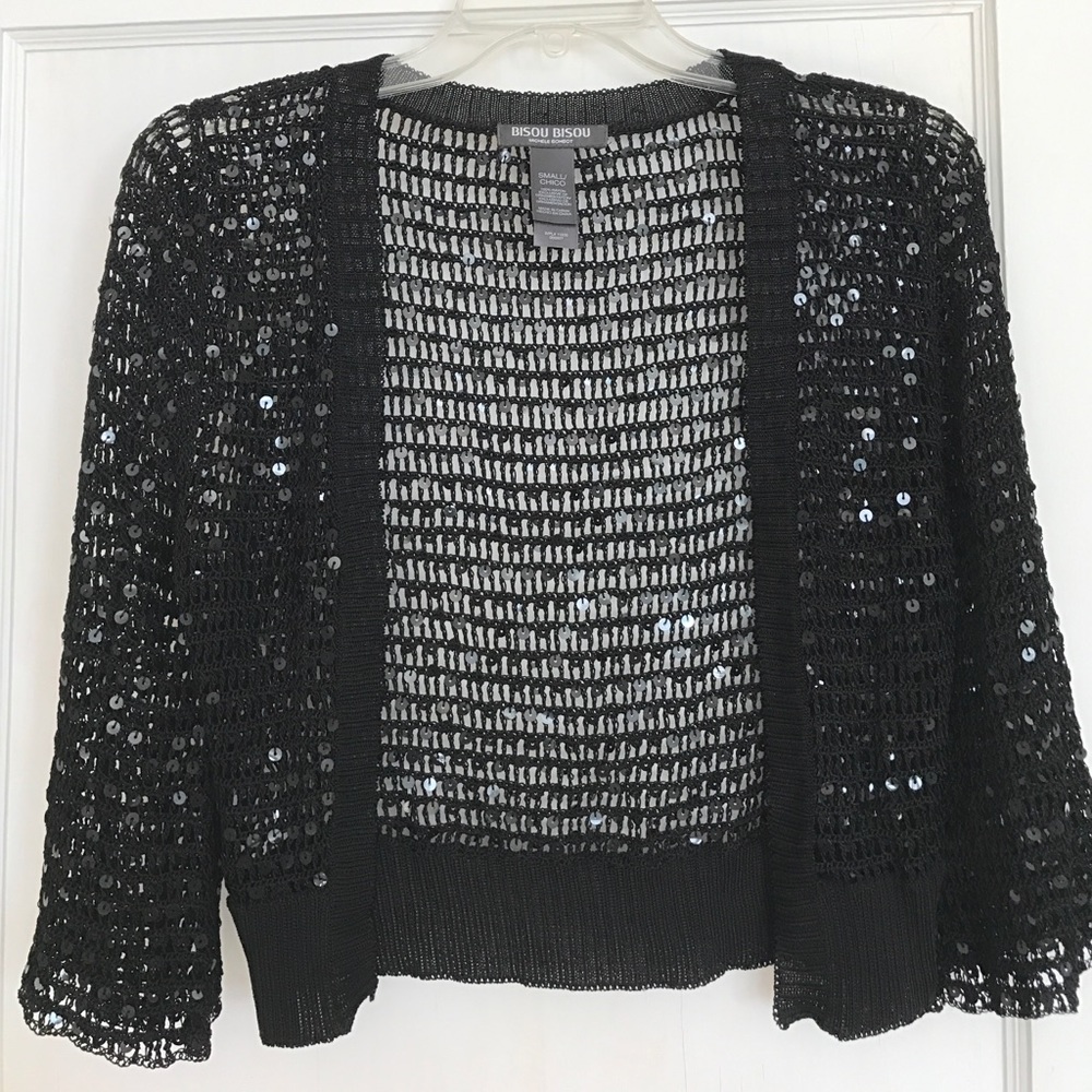 Bisou Bisou Black Sequin Shrug
