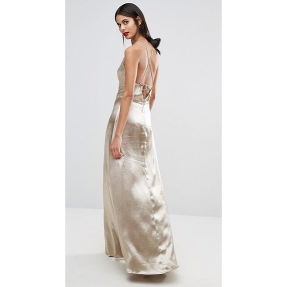 JARLO Cowl Strappy Cami Maxi with Thigh Split - Picture 2 of 5