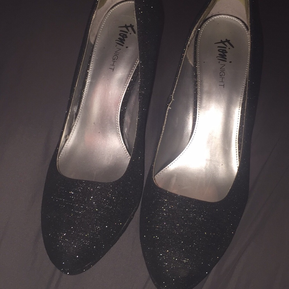 Black and silver heels