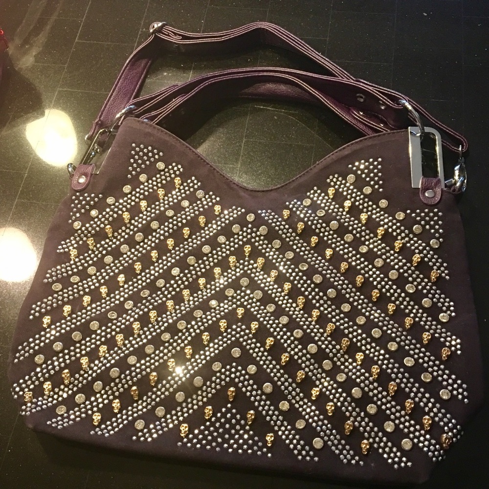 Studded purple purse