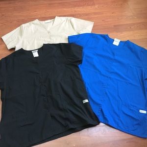 Lot of three scrub jackets/tops