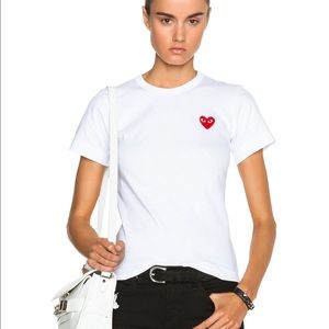 Comme Des Garçons Play Cotton Red Emblem Tee Small