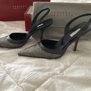 Edmundo Castillo Pewter Heels